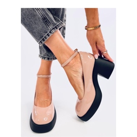 Khaki leveäkorkoiset pumput beige 1