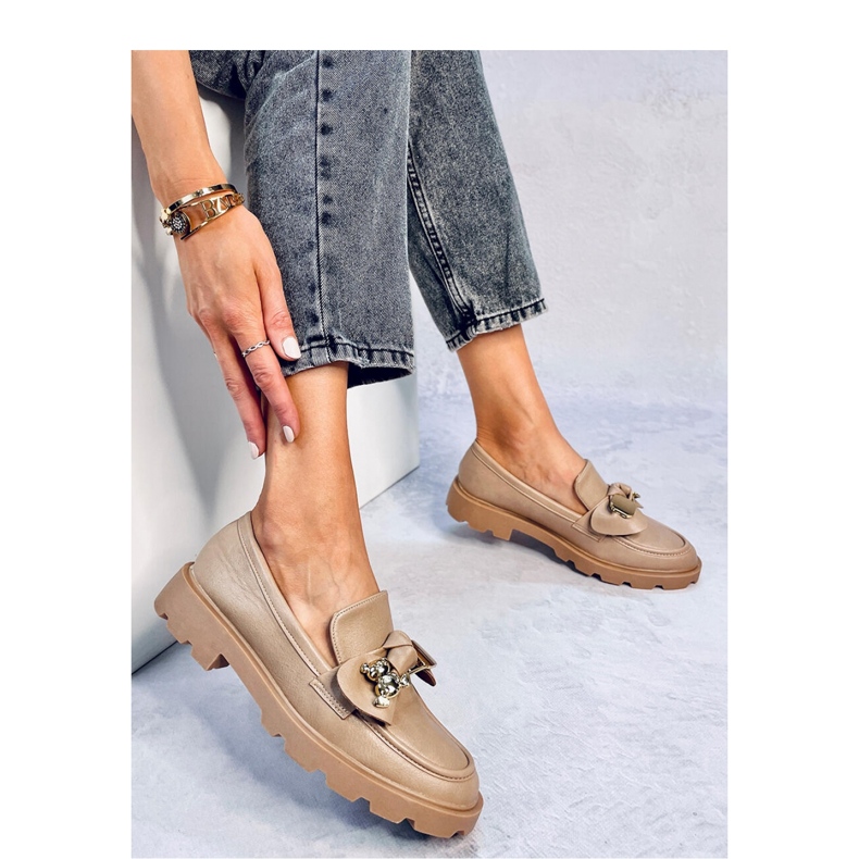 Khaki kultaiset nallemokasiinit ruskea 1