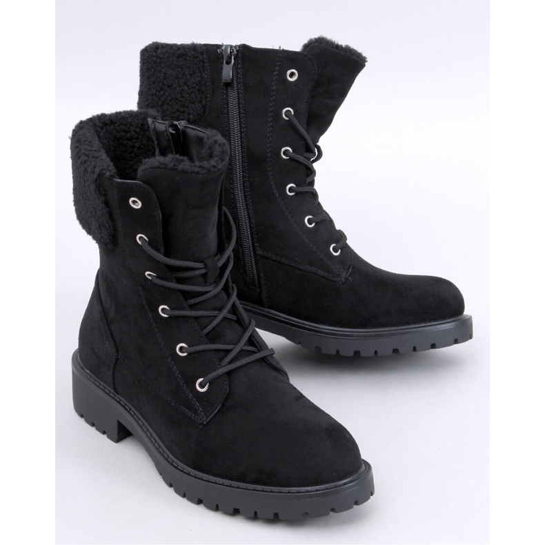 Barkoi Mustat nauhalliset nilkkurit lampaannahalla - Inello 1