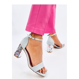 Jean-korkoiset sandaalit kivillä sininen 1