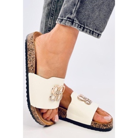 Korkkivarvastossut valkoisilla zirkoneilla valkoinen 1