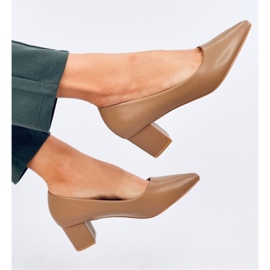 Khaki matalakorkoiset pumput ruskea 1