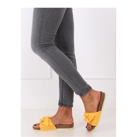 Naisten varvastossut, joissa korkkipohja keltainen 2