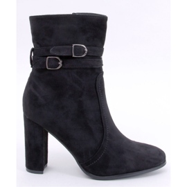 Dianes Mustat mokkanahkaiset korkeakorkoiset nilkkurit - Inello 1