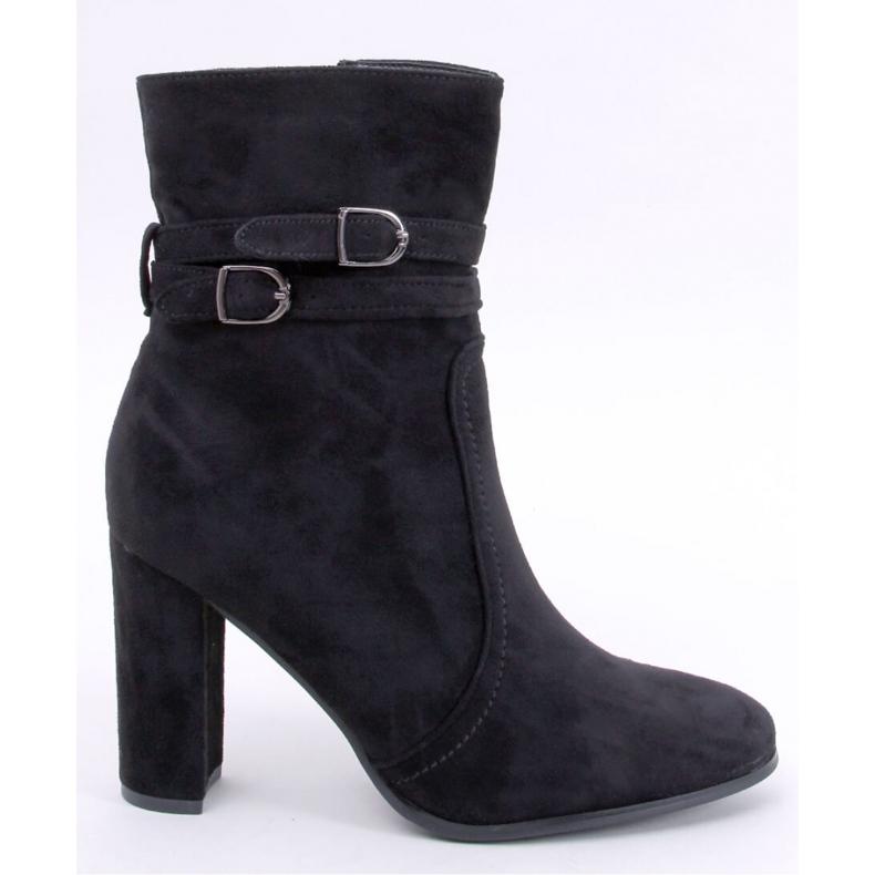 Dianes Mustat mokkanahkaiset korkeakorkoiset nilkkurit - Inello 1