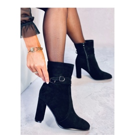 Dianes Mustat mokkanahkaiset korkeakorkoiset nilkkurit - Inello 2