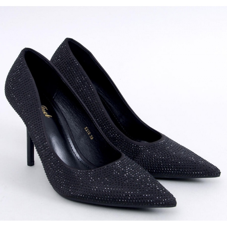 Paulis Mustat naisten korkokengät kuutiozirkonialla - Inello 1