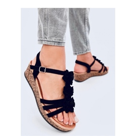 Fisken Musta kukkakiila sandaalit - Inello 1