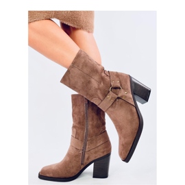 Khaki mokkanahka cowboysaappaat ruskea 1