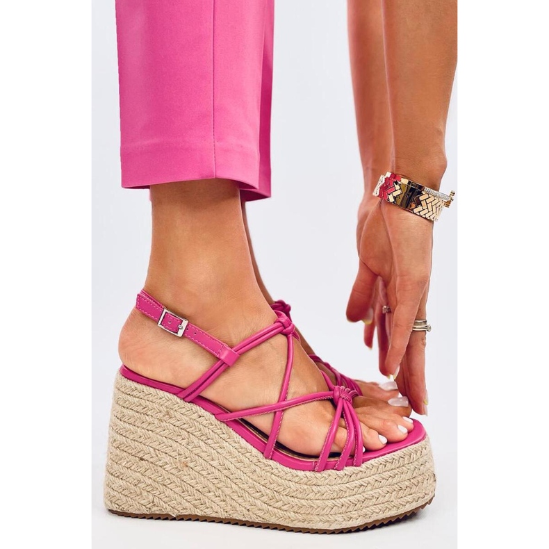 Pascai Fuchsia wedge espadrille sandaalit - Inello vaaleanpunainen 1