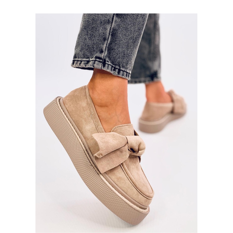 Tempelton Khaki mokkasiinit rusetilla - Inello beige 1