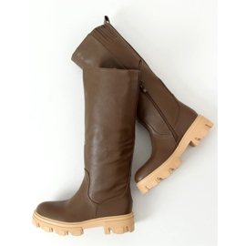 Khaki QT21P Army Green saappaat paksulla pohjalla - Inello vihreä 1