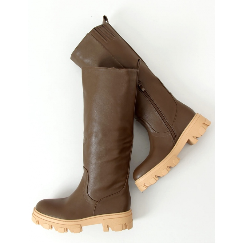 Khaki QT21P Army Green saappaat paksulla pohjalla - Inello vihreä 1