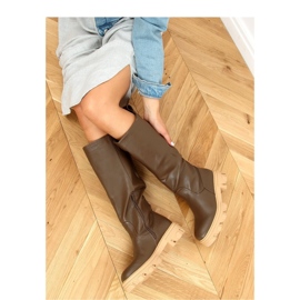 Khaki QT21P Army Green saappaat paksulla pohjalla - Inello vihreä 2