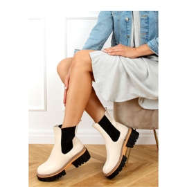 Naisten kermanväriset Chelsea saappaat NS228P Beige - Inello 2