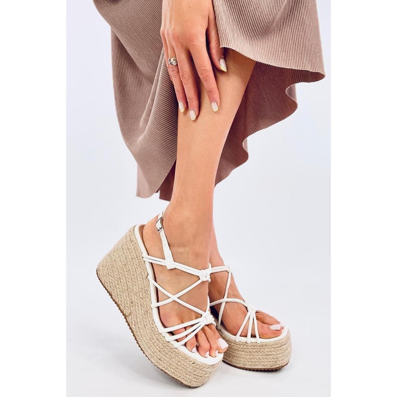 Pascai White wedge espadrille sandaalit - Inello valkoinen 1