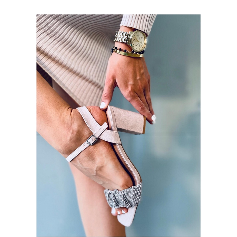 Dash Nude leveäkorkoiset sandaalit - Inello beige 2