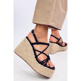 Pascai Black wedge espadrille sandaalit - Inello musta 1