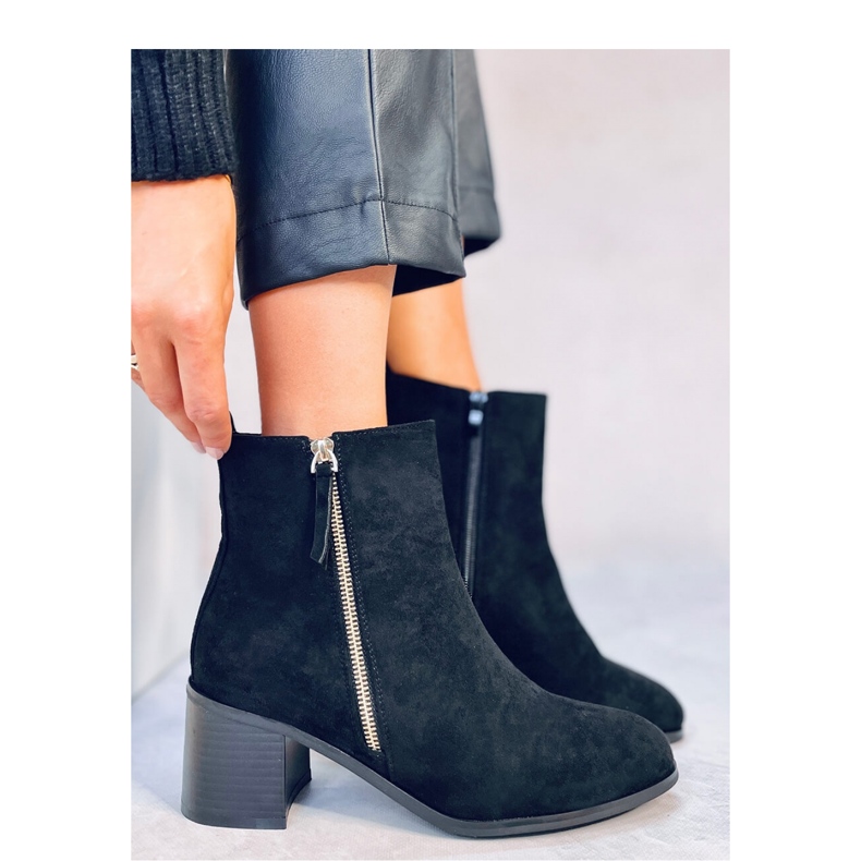 Aguirre Mustat mokkanahkaiset korkeakorkoiset nilkkurit - Inello 1