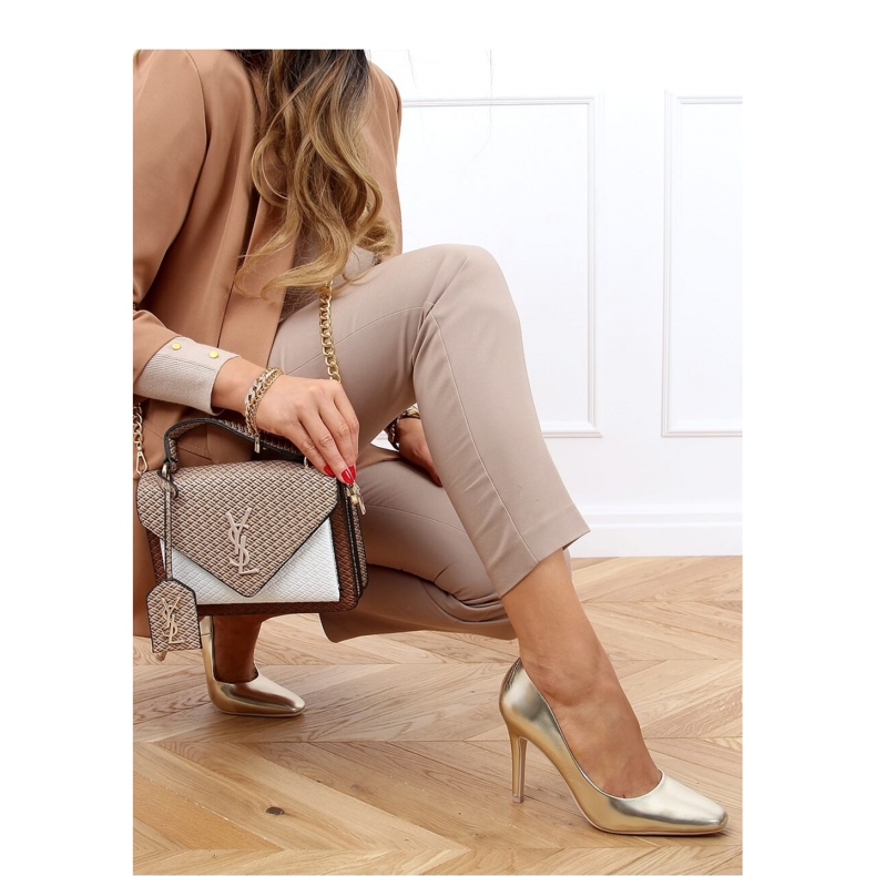 Naisten kultaiset korkokengät LE081P L.GOLD - Inello keltainen 1