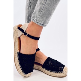 Premat Black harjakattoiset espadrille-sandaalit - Inello musta 1