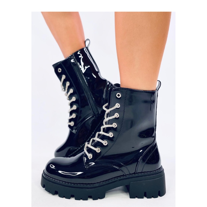 Quanes Miroir lakatut bovver-saappaat - Inello musta 1