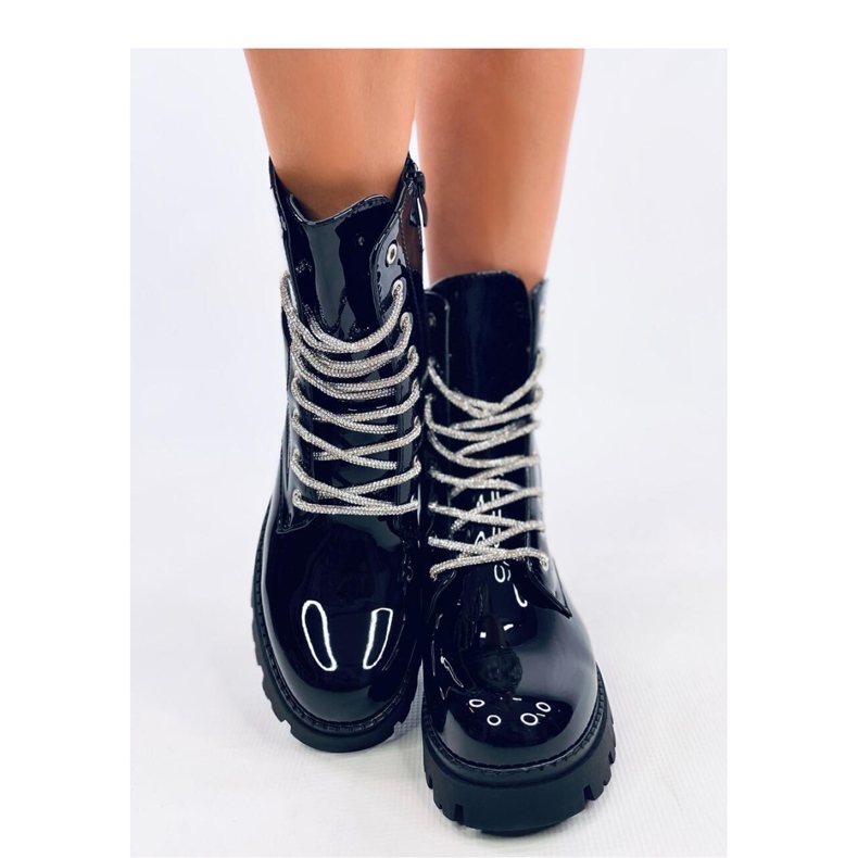 Quanes Miroir lakatut bovver-saappaat - Inello musta 2