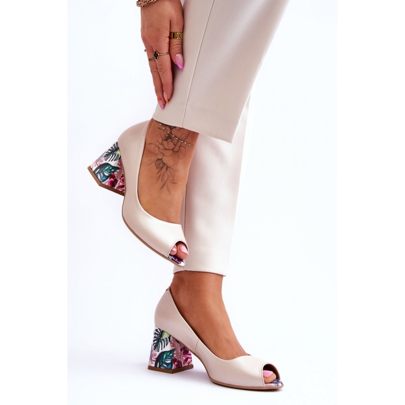 Step in style Pumput Malli Lewski Kengät 2608/K Beige Perła - Astu tyyliin 1