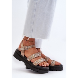 Step in style Sandaalit Malli Arcida 100-396 Kulta/Beige - Tyylikkäästi 1