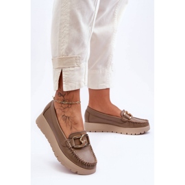 Step in style Mokasiinit Malli Desmond 10141 Tumma beige nahka - Astu tyyliin 1