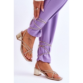 Step in style Malli Secret Love LOLA5023 Kultaiset nauhasandaalit - Astu tyyliin keltainen 2