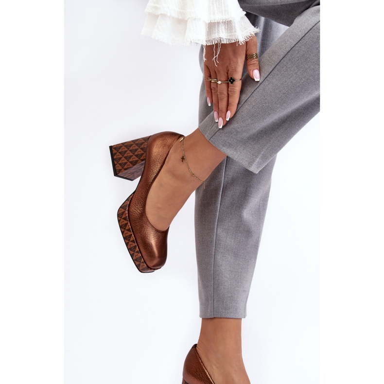 Step in style Pumput Malli Laura Messi 259/819-821 Kupari - Astu tyyliin ruskea 2