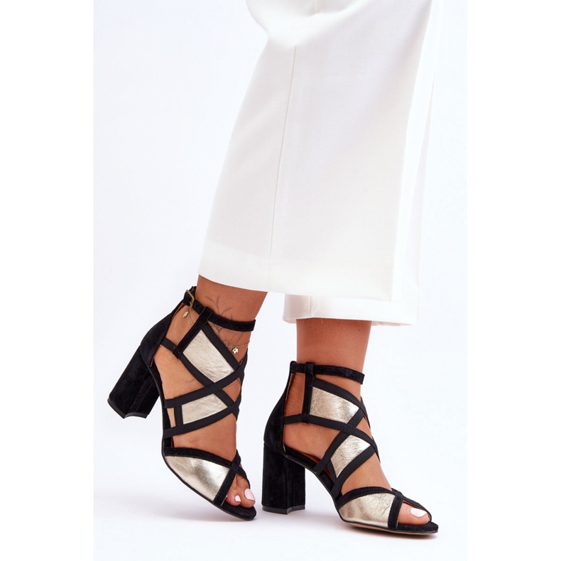 Step in style Sandaalit Malli Maciejka 05181-25 Kulta/Musta - Tyylikkäästi keltainen 1