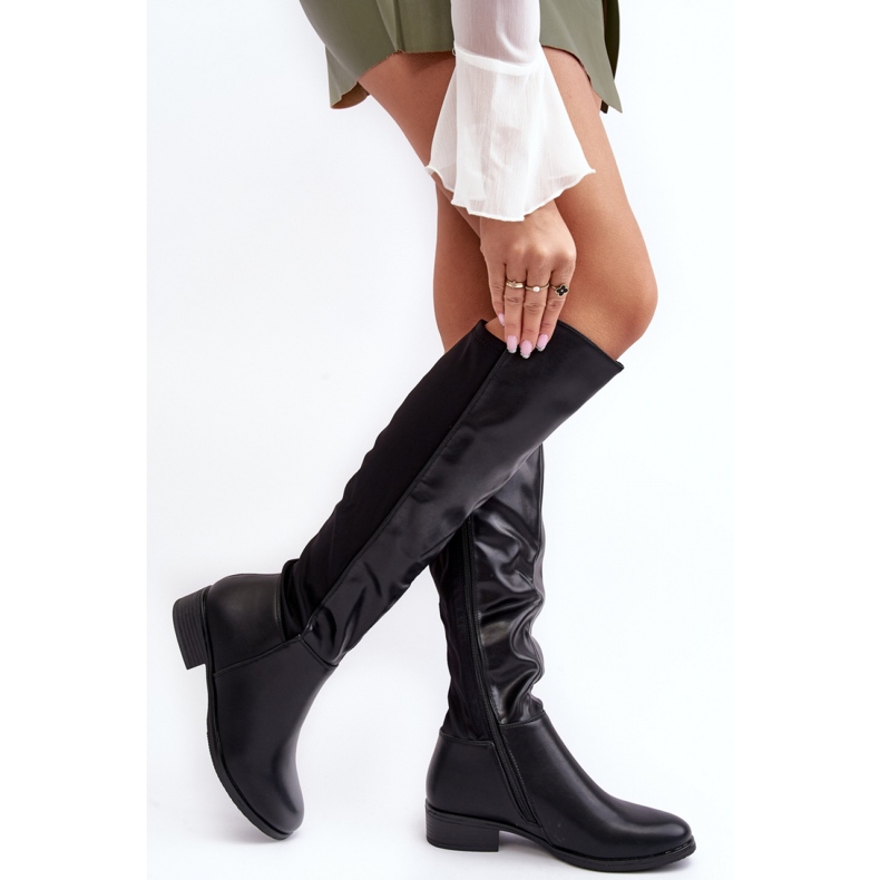 Step in style Malli S.Barski HY27098A Mustat nahkasaappaat - Astu tyyliin 1