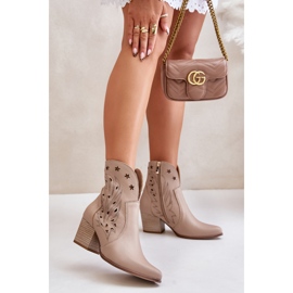 Step in style Saappaat Malli Lewski 3613 Beige Nahka - Astu tyyliin 1