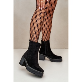 Naisten mustat korkeakorkoiset nilkkurit 1