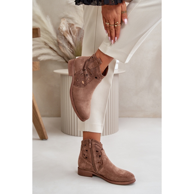 S. BARSKI Naisten saappaat, joissa harjakattoinen päällinen S.Barski ruskea 2