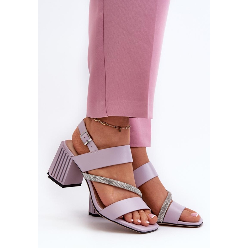 Naisten violetit korkeakorkoiset sandaalit violetti 1