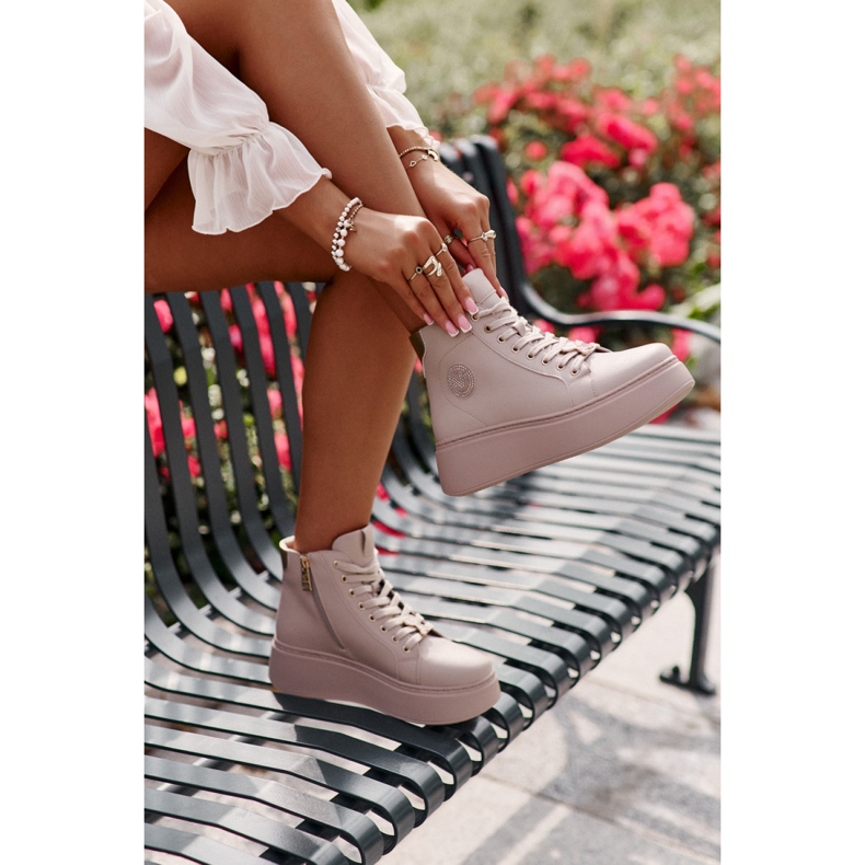 Vinceza Naisten beige-tasoiset tennarit 1