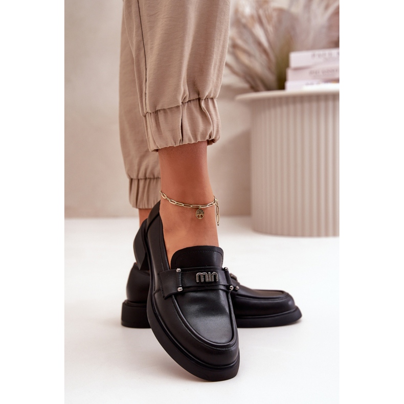 Vinceza Tyylikkäät naisten mustat mokasiinit 1