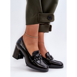 S.Barski Naisten korkokengät, lakattu musta 1