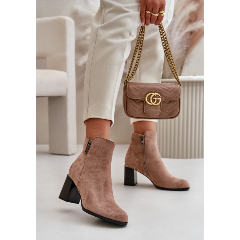 Ruskeat naisten nilkkurit beige 1