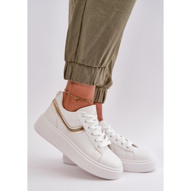 Valkoiset/kultaiset alustalenkkarit valkoinen 1