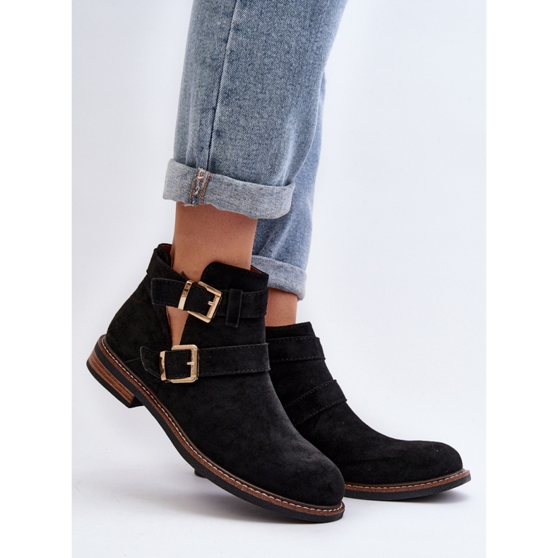 Naisten nilkkurit koristeraidoilla Musta 1