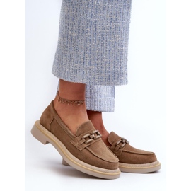 S.Barski Ruskeat naisten litteät mokasiinit 1