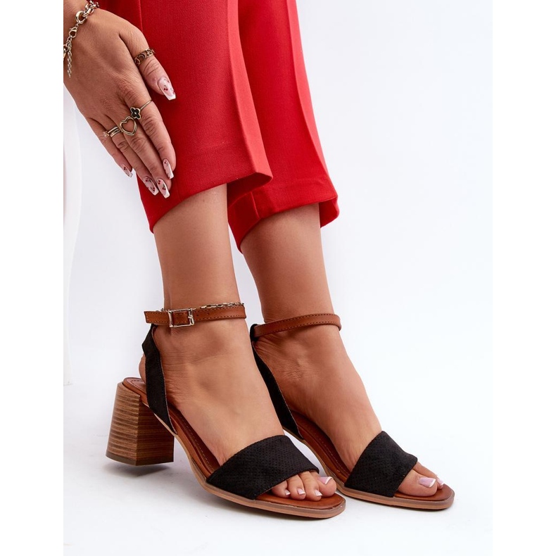 Naisten korkeakorkoiset sandaalit Musta 2