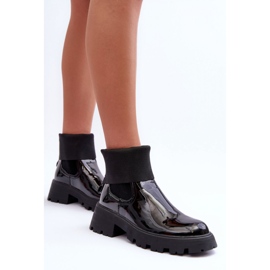 Step in style Chelsea saappaat Malli Pavo DES925M Black Lakier - Astu tyyliin musta 1