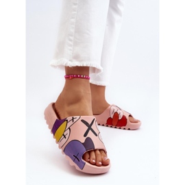 Vaaleanpunaiset sarjakuvavarvastossut vaaleanpunainen 1