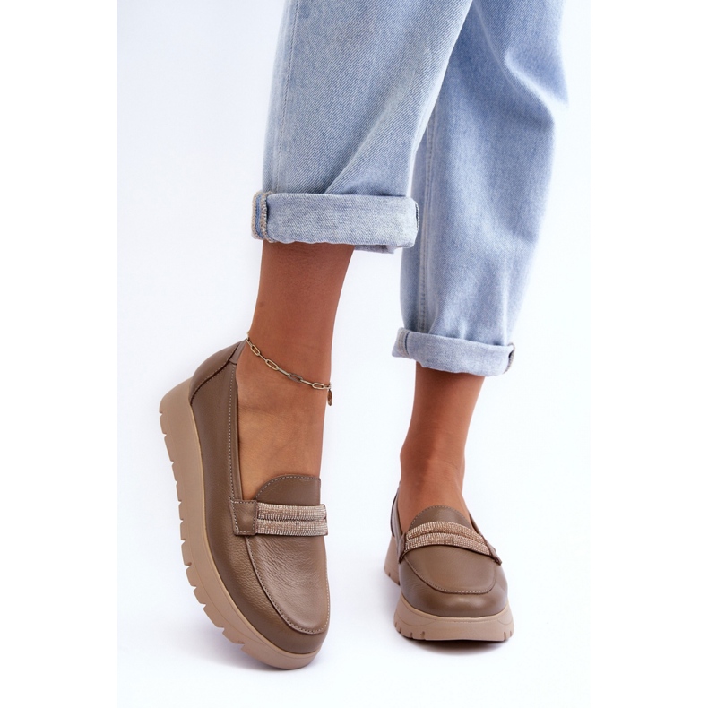 Lemar Naisten nahkakengät alustalla beige 1