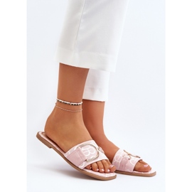 Naisten varvastossut vaaleanpunaisella koristeella vaaleanpunainen 1